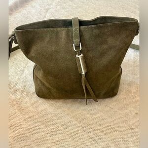 Stella & Dot Covet suede green handbag purse